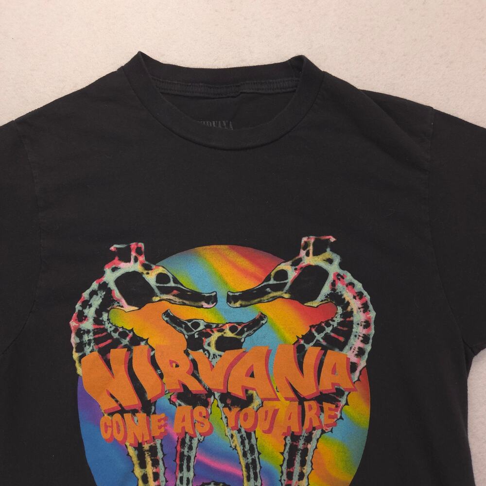 Nirvana Band Casual Crew Neck Graphic Shirt Adult Mens Size Small S Black 16237
